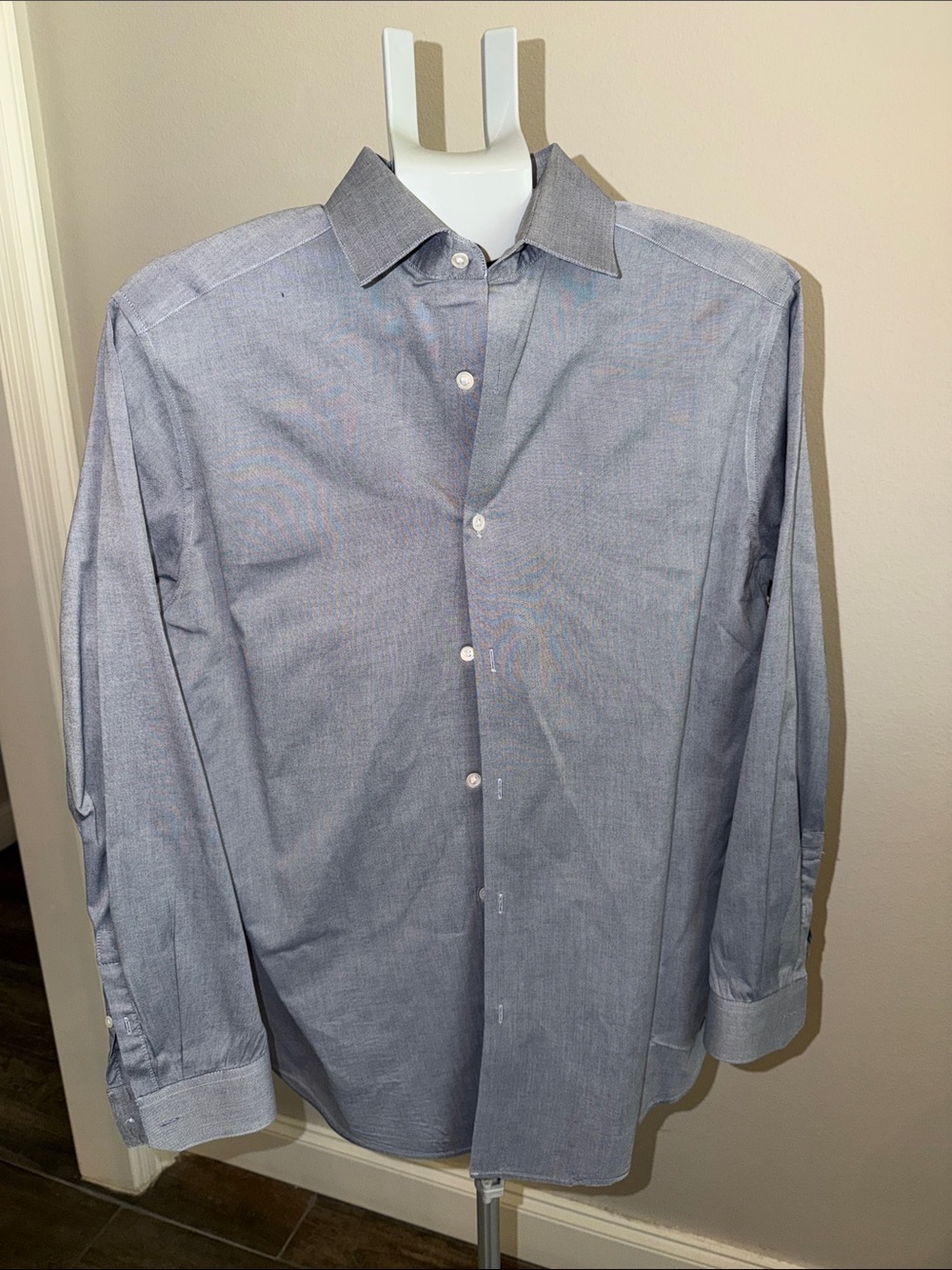 Theory Men's Blue Slate Gray Dover Dress Shirt 16 32-33